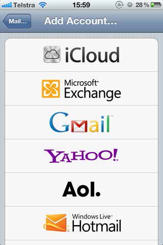 add email acount in ios