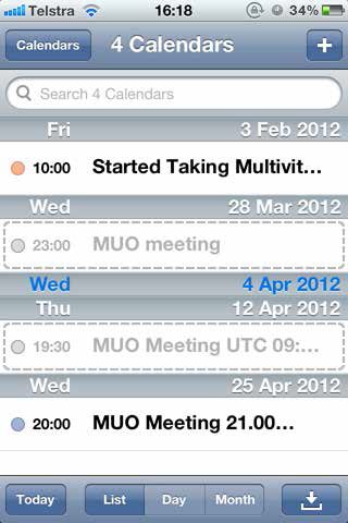 day view ios calender