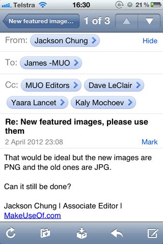 new email in ios iphone