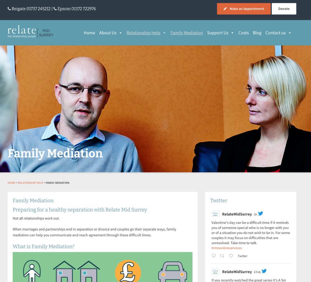 new site for Relate Mid Surrey